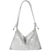 OSDUE Evening Bag Clutch Purses for Women, Rhinestones Purse, Round Strap Style