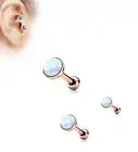 Opal Set Rose Gold Surgical Steel Helix Tragus Cartilage Barbell Stud Earring