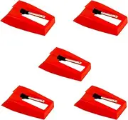 5pcs Record Player Needle, Turntable Replacement Needle Long-Lasting Record Player Needle Replacement for Vinyl Record Player (Red)