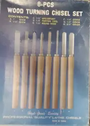 8pcs Wood Lathe Chisel Set Woodworking Turning Tools Carving Gouges Kit NEW