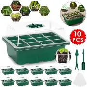 10PCS 12 Hole Plant Seeds Grow Box Propagation Nursery Seedling Starter Tray Box