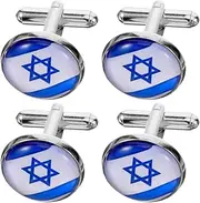[VALICLUD] Unique Israel National Flag Cufflinks Cufflinks for Men Fashion and Practical