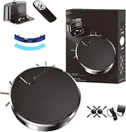 Smart Dual-Mode Robot Vacuum, Vacuum and Mop Robot Self Cleaning, Robots Vacuums for Pet Hair, Tangle-Free Tech, Auto Recharge, Intelligent Planning and Mapping (Remote Control Black)
