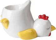 Egg Cups, Eggs Cup Chick Holders, Chicken/Duck Shaped Adorable Ceramic Egg Cup Holder, Dishwasher Safe Display Stand Platter, Creative Funny Animal Decoration for Party Favors