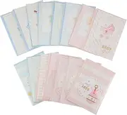 KALLORY 15 Sets Card Greeting Congratulations Cards Shower Milestone Blessing Cards Pink Cartoon Paper
