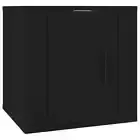 Wall-Mounted Wooden Cabinet TV Storage Unit Shelf Rack Bookcase Cupboard Black