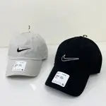 -YOURS- NIKE SWOOSH CAPS 基本款 鴨舌帽 帽子 老帽 空心 943091-010 黑