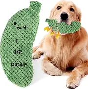 PEUTIER Pickle Squeaky Dog Toy, Funny Durable Dog Squeaky Toys for Aggressive Chewers Cute Plush Stuffed Pickle Toy Chewy Dog Toys for Small/Medium/Large Weed Dog Exercise and Accompany