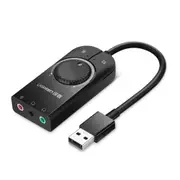 UGREEN CM129 Audio Sound Card Adapter USB 2.0 wiith Voice Control & Mute Button - Driver Free Adapter For Laptop PC [UG-40964]