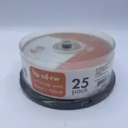 HP invent CD-RW 12X Optical Media Discs 80 Min 700 MB Orange Silver 25 Pack New