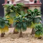 15 Pcs 1/35 Scale Palm Trees Model and Bushes Train Landscaping
