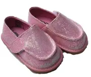 MOOSHU Trainers Squeaker Shoes CAN NEW Pink Sparkle Sz 3-9 Slip On