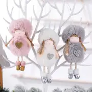 Wooden Plush Angel Doll Christmas Tree Hanging Ornament