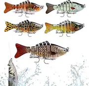 Fishing Lures Kit,Freshwater and Saltwater Fishing Crankbaits - Angling Easy Catching Swimbait for Bass Crappie Walleye Salmon