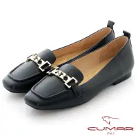 在飛比找momo購物網優惠-【CUMAR】鍊條微軟後採兩穿式包鞋(黑色)