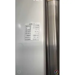 一級能效日本原裝二手中古日立670公升6門鏡面琉璃黑變頻冰箱自動製冰真空室，2013年，型號R-SF8800D保固3個月