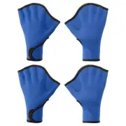 2Pair Swim Gloves Webbed Swimming Gloves Aquatic Fitness Paddles, XL, Dark Blue