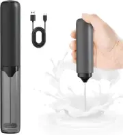 Rechargeable Milk Frother with Cover, Easy to Carry Drink Mixer Handheld, Electr