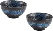 ULTECHNOVO 2Pcs Retro Soup Bowl Japanese Style Noodle Bowl for Home Use Lightweight and Easy to Clean for Ramen Rice and Salad Serving