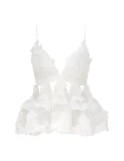 [ZIMMERMANN] Crush Lace Motif Tiered Top