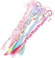HONMEET 8pcs Braid Extensions Ponytail Hair Accessories with High Elasticity Hair Rings Cute Decorations for Rainbow and More