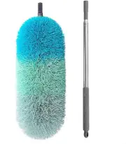 BOOMJOY Microfiber Feather Duster with Extendable Pole, 100" Telescoping Cobw...
