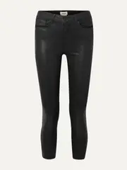 [L'AGENCE] L'AGENCE - Margot Cropped Coated High-rise Skinny Jeans - Black - 28 28 Black