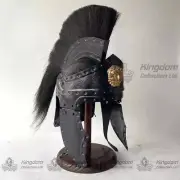 Medieval Helmet Roman King Black Helmet Crusader Warrior Spartan Larp HalloweenM