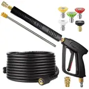 YAMATIC Pressure Washer Gun and Hose Kit, 25 FT Kink Resistant Power Washer H...