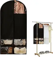 Mwqpgyh Dangling Coat Covers | Large Capacity Clothes Dust Cover with Clear Window | Multifunctional 4 Grids Coat Protector, Wardrobe Organizer for Home