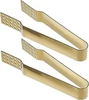 PEPLAYTAL 2Pcs Stainless Steel Tea Bag Tongs Sugar Clip Tools with Skid Design for Easy Clipping Stylish Kitchen Accessory for Sugar Cubes and Tea Bags