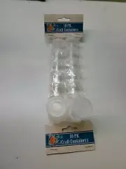 10ml Clear Small plastic craft containers w/ Cap Sample Containers Empty Jars.