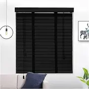 Venetian Blinds Solid Wood Venetian Blinds, 50mm/2in Slats Wooden Window Blinds, Blackout Venetian Shades, Horizontal Blinds for Windows,