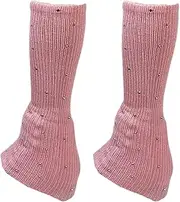 [Oshhni] Skating Leg Warmers Knitted Long Leg Warmers Lightweight Decorative Ice Figure Skating Socks for Cold Weather Training Party