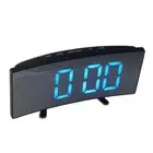 LED Alarm Clock Digital ElectronicAlarm Clock Curved Screen Mirror Tempe Date oy