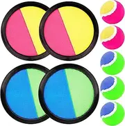 DAKLUNAR Velcro Ball Game Throwing Game Children from 3 4 5 6 7 Years Velcro Ball Beach Toy with 4 Catch Discs