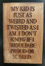 Engraved Wooden Magent. **Christmas Stuffer** 3x2 HAND MADE