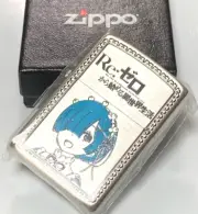 Zippo Re:ZERO Starting Life in Another World Rem Silver brass Lighter w case NEW