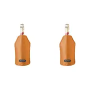 2x Final Touch Nylon Leak-proof Wine/Liquor Bottle Chiller/Cooling Sleeve Orange