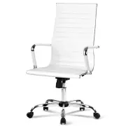 Office Chair Conference Chairs PU Leather High Back White