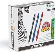 Zebra Pen Z-Grip Retractable Ballpoint Pen, Medium Point, 1.0mm, Assorted Business Colors - 48 Pieces