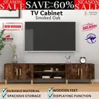 TV Cabinet Stand Console Cabinet Entertainment Unit Engineered Wood Smoked Oak