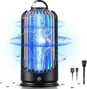 [Imotuntun] Indoor Bug Zapper, USB Powered Mosquito Zapper, Outdoor 2000V Waterproof Mosquito Trap with Hanging Handle for Living Room, Bedroom, Courtyard, Patio (Grey Frame)