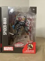 McFarlane Marvel Black Suit Spider-Man 1:6 Figure Statue & Comic ASM #300 Chase