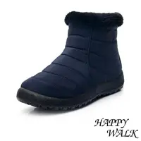 在飛比找momo購物網優惠-【HAPPY WALK】平底短靴 保暖短靴/雙層防水保暖機能