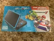 New USA Nintendo 2DS XL -Black/Turquoise Mario Kart 7 Exp Ship