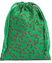 CLEARANCE New In package One Dozen Cotton Christmas Candy Cane Drawstring Bags