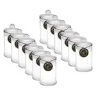 12x Lemon & Lime Clear 150ml/11x6cm Glass Multipurpose Storage Food Container