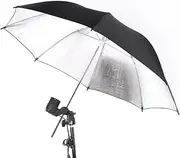 Generic 83cm 33in Studio Photo Strobe Flash Light Reflector Black Silver Umbrella