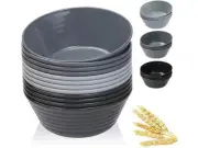 Set of 12 Cereal Bowls 36 OZ,Unbreakable Wheat Straw Plastic Serving Snack Bowls